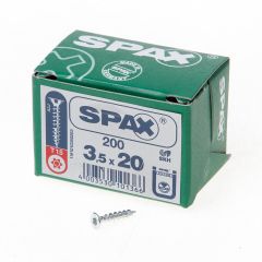 SPAX SPAANPLAATSCHROEF PLATVERZONKEN KOP VERZINKT T-STAR T15 3.5X20MM (PER 200 STUKS)