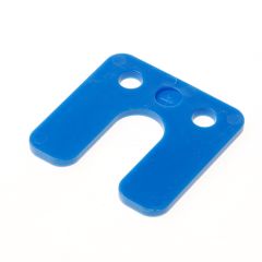 GB DRUKPLAAT MET SLEUF BLAUW KUNSTSTOF 70 X 70 X 4MM 34744