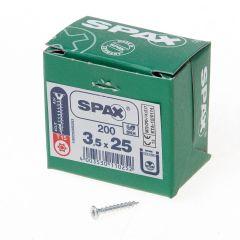 SPAX SPAANPLAATSCHROEF PLATVERZONKEN KOP VERZINKT T-STAR T15 3.5X25MM (PER 200 STUKS)