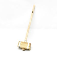 SLEG HOUT MET BANDIJZER VIERKANT 90CM KOPMAAT 135 X 120 X 320MM