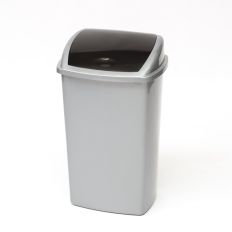 VEPABINS AFVALBAK MET KLAPDEKSEL GRIJS/ZWART SWING 50LITER VEPABINS AFVALBAK MET KLAPDEKSEL GRIJS/ZWART SWING 50LITER
