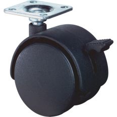 MEUBELZWENKWIEL ZWART KUNSTSTOF MET REM EN VERZINKTE PLAAT T 50KG 50MM MEUBELZWENKWIEL ZWART KUNSTSTOF MET REM EN VERZINKTE PLAAT T 50KG 50MM