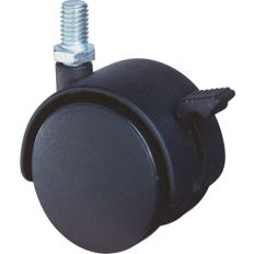 MEUBELZWENKWIEL ZWART KUNSTSTOF MET REM EN VERZINKTE DRAADSTIFT 40KG M8 50MM MEUBELZWENKWIEL ZWART KUNSTSTOF MET REM EN VERZINKTE DRAADSTIFT 40KG M8 50MM