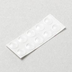 AANSLAGBUFFER, DB007, ZELFKLEVEND, ROND, Ø 8 MM, HOOGTE 1,6 MM, TRANSPARANT, KUNSTSTOF, PER 10 STUKS