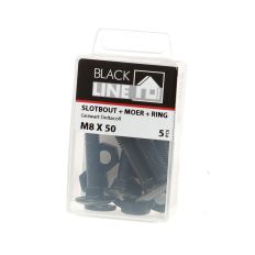 BLACKLINE SLOTBOUT+MOER+SLUITRING HCP ZWART M8X50 (5)