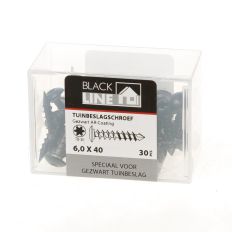 BLACKLINE TUINBESLAGSCHROEF AR-COATING OVK ZWARTE KOP TX-30 6.0X40 (30) BLACKLINE TUINBESLAGSCHROEF AR-COATING OVK ZWARTE KOP TX-30 6.0X40 (30)