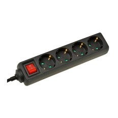 VERDEELDOOS 4V+RA 3X1.5MM² 3M + SCHAKEL ZWART