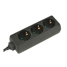 VERDEELDOOS 3V+RA 3X1.5MM² 1,5M SNOER ZWART