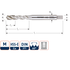 HSS-E MACHINETAP, BLIND, DIN 371, M3