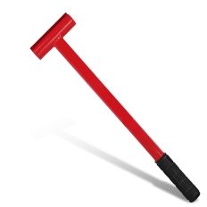 Zware rode scharnierbuiggereedschap met lange steel en zwart handvat Zware rode scharnierbuiggereedschap met lange steel en zwart handvat