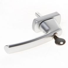 MACO Harmony draai-kiep raamgreep met slot en sleutel, aluminium F1 afwerking, 10/12 nok
