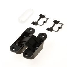 Argenta Invisible Small 3D verstelbaar onzichtbaar scharnier in mat zwart RAL 9005 met montagemallen
