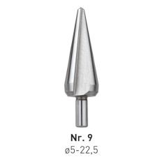 HSS KONISCHE PLAATBOREN S.P. N R.9 5,0-22,5 GR9 HSS KONISCHE PLAATBOREN S.P. N R.9 5,0-22,5 GR9