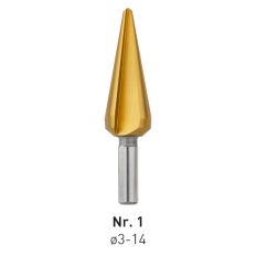 HSS KONISCHE PLAATBOREN SPLITPOINT.NR1 3,0-14,0 TIN HSS KONISCHE PLAATBOREN SPLITPOINT.NR1 3,0-14,0 TIN